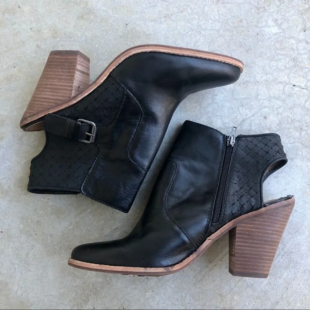 Dolce Vita black open hell back booties chunky 11
